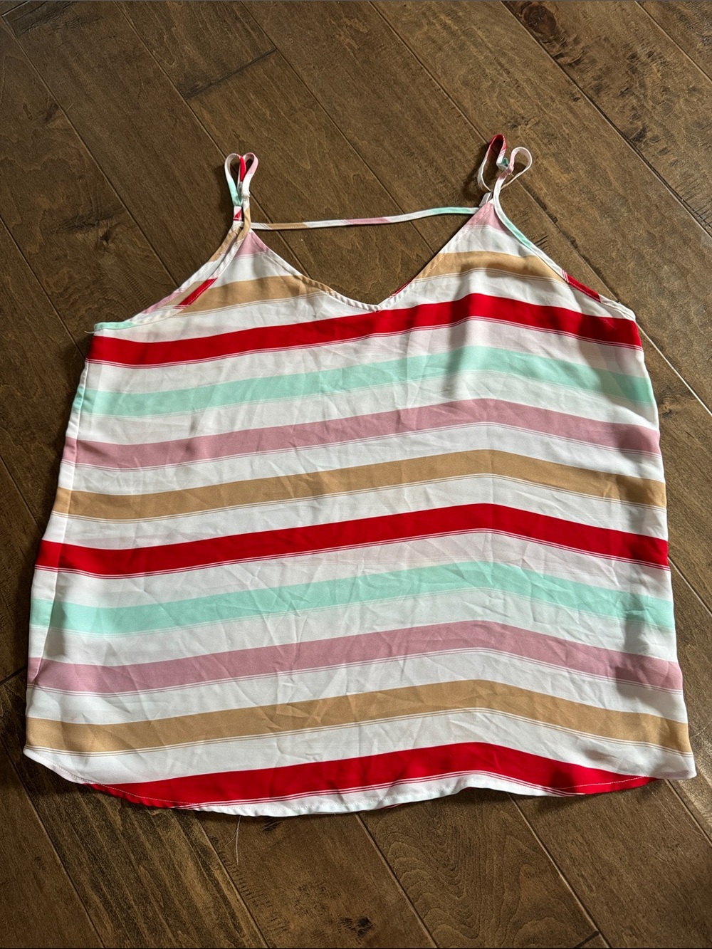 Maurices Striped V-Neck Spaghetti Strap Tank - Red, Mint, Blush, Tan, White